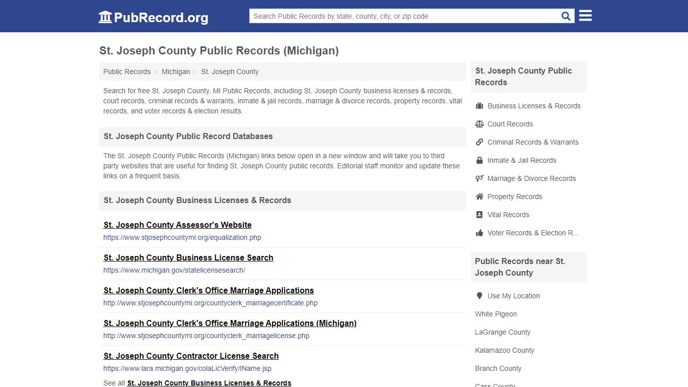 Free St. Joseph County Public Records (Michigan Public Records)